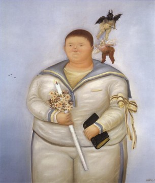 Fernando Botero œuvres - Autoportrait le jour de la première communion Fernando Botero